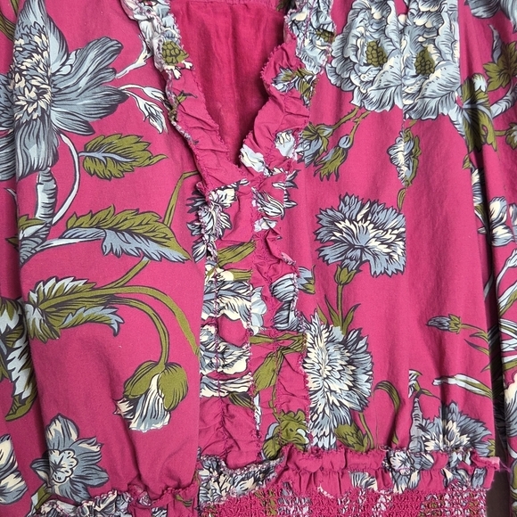 LOVE THE LABEL Wanda Floral Print Puff Sleeve Ruffle Dress Women's Size Small - Picture 11 of 16